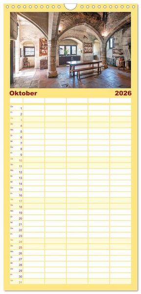 Produktbild: Familienplaner 2026 - F&uuml;rstliche K&uuml;chen und Tafeln mit 5 Spalten (Wandkalender, 21 x 45 cm) CALVENDO