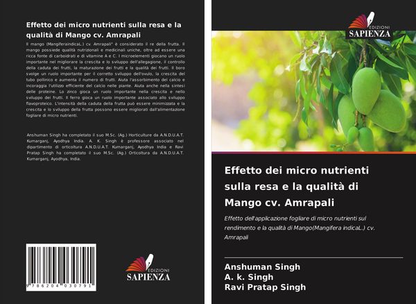 Produktbild: Effetto dei micro nutrienti sulla resa e la qualit&agrave; di Mango cv. Amrapali