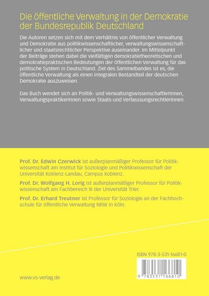 Produktbild: Die &ouml;ffentliche Verwaltung in der Demokratie der Bundesrepublik Deutschland