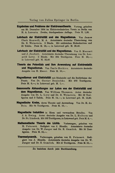 Produktbild: Die neueren Wandlungen der elektrischen Theorien