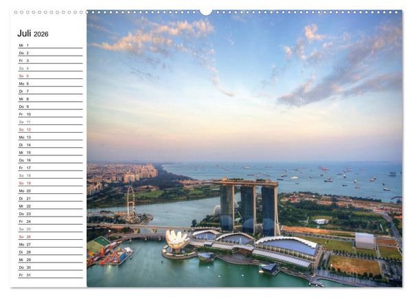 Produktbild: Singapur Stadt der Skylines (Wandkalender 2026 DIN A2 quer), CALVENDO Monatskalender