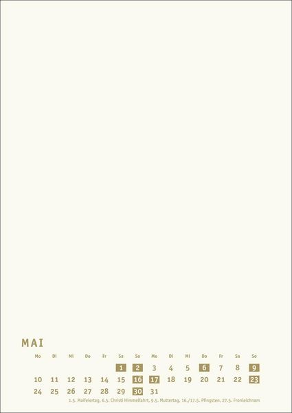 Produktbild: Premium-Bastelkalender gold A4 2027