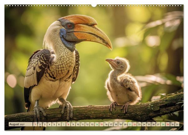 Produktbild: Nashornv&ouml;gel (hochwertiger Premium Wandkalender 2027 DIN A2 quer), Kunstdruck in Hochglanz