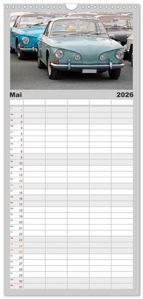 Produktbild: Familienplaner 2026 - Eine Legende lebt. Der Karmann-Ghia mit 5 Spalten (Wandkalender, 21 x 45 cm) CALVENDO