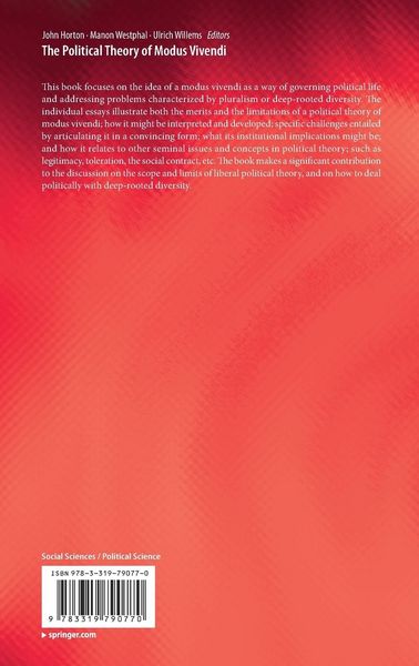 Produktbild: The Political Theory of Modus Vivendi