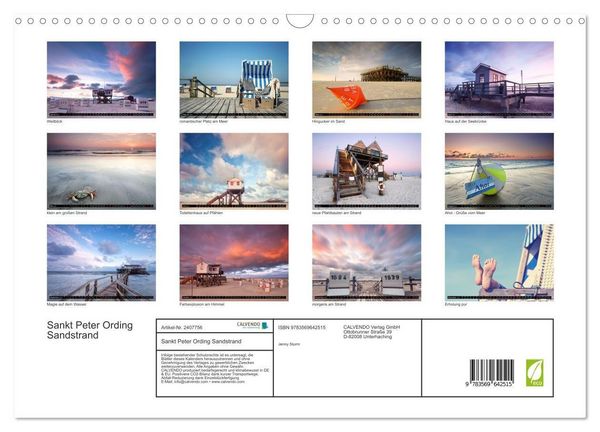 Produktbild: Sankt Peter Ording Sandstrand (Wandkalender 2027 DIN A3 quer), CALVENDO Monatskalender