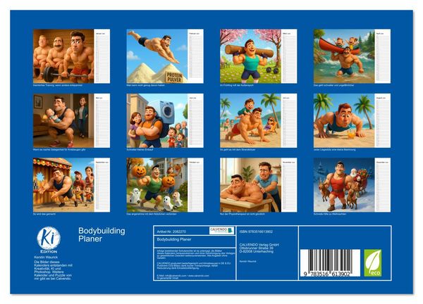 Produktbild: Bodybuilding Planer (Wandkalender 2026 DIN A4 quer), CALVENDO Monatskalender