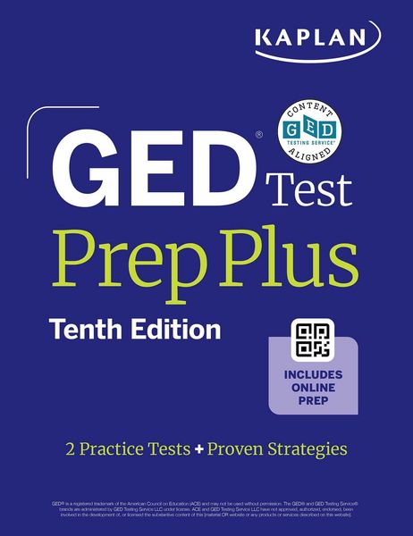 Produktbild: GED Test Prep Plus, Tenth Edition (2026): Includes a Diagnostic Pretest, 2 Full Length Practice Tests, 1000+ Practice Questions, and 60+ Online Videos