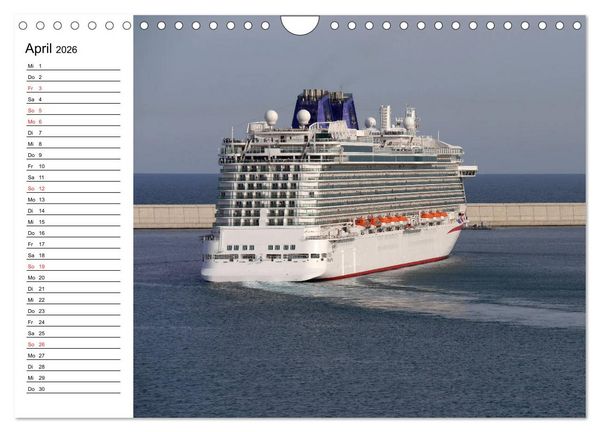 Produktbild: Giganten der Meere - Kreuzfahrtschiffe (Wandkalender 2026 DIN A4 quer), CALVENDO Monatskalender