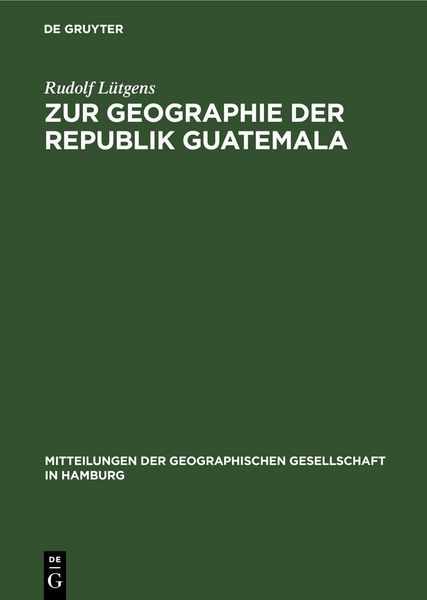 Produktbild: Zur Geographie der Republik Guatemala