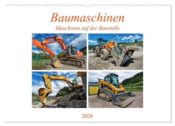 Produktbild: Baumaschinen - Maschinen auf der Baustelle (Wandkalender 2026 DIN A2 quer), CALVENDO Monatskalender
