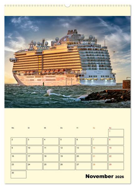Produktbild: Kreuzfahrtschiffe - die Welt ist dein Ziel (Wandkalender 2026 DIN A2 hoch), CALVENDO Monatskalender