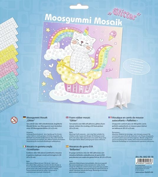 URSUS Moosgummi-Mosaik 'Glitter - Kittycorn'