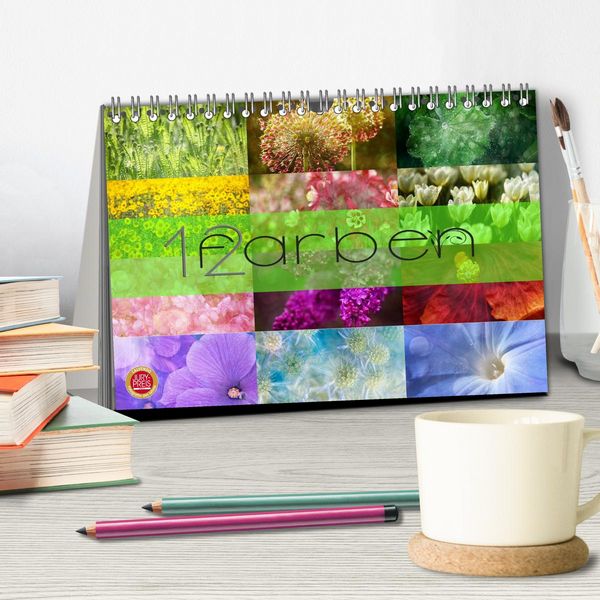 Produktbild: 12 Farben (Tischkalender 2026 DIN A5 quer), CALVENDO Monatskalender