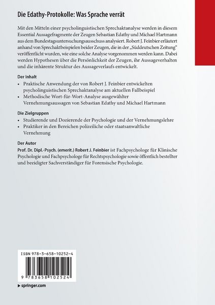 Produktbild: Die Edathy-Protokolle: Was Sprache verr&auml;t