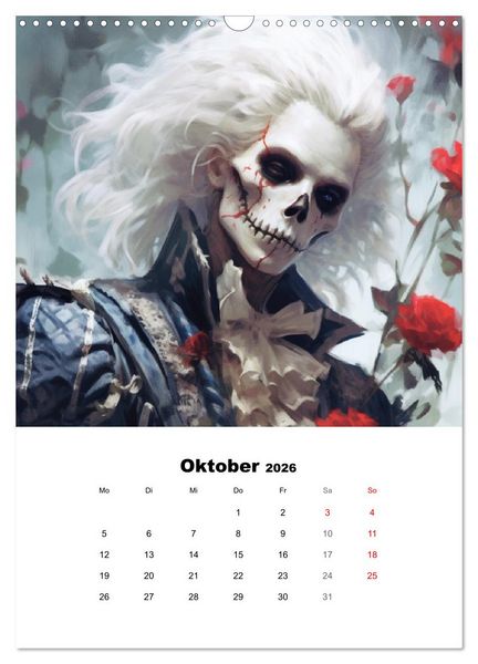 Produktbild: Gothic-Flower-Punk. D&uuml;ster-romantische Kunst (Wandkalender 2026 DIN A3 hoch), CALVENDO Monatskalender