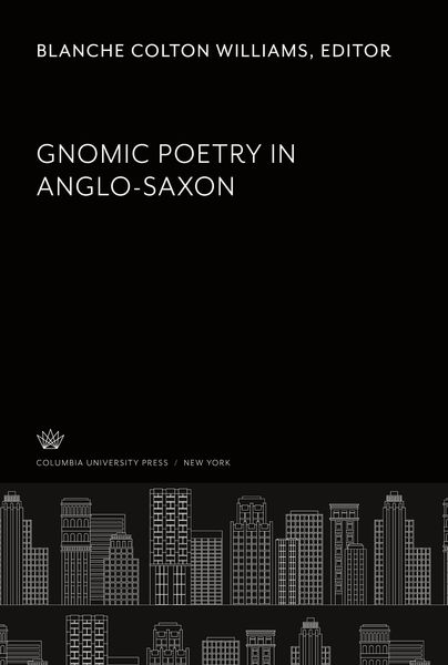 Produktbild: Gnomic Poetry in Anglo-Saxon