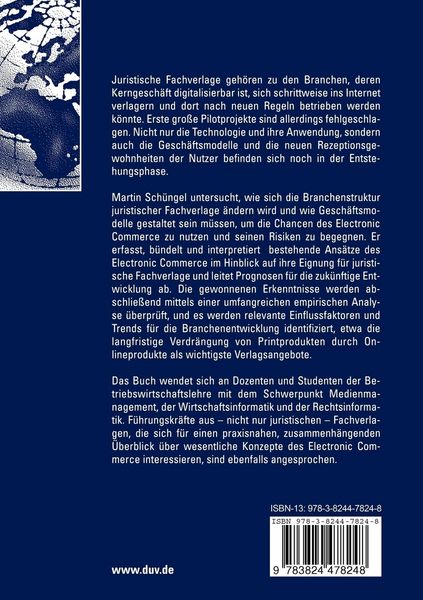 Produktbild: Auswirkungen des Electronic Commerce auf juristische Fachverlage