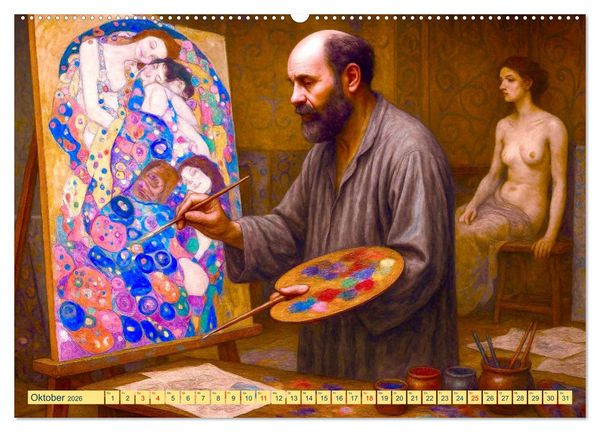Produktbild: Gustav Klimt. Sein Leben, seine Kunstwerke (Wandkalender 2026 DIN A2 quer), CALVENDO Monatskalender