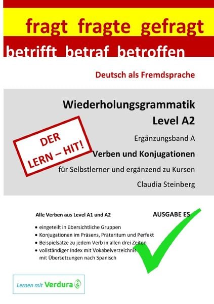 Produktbild: DaF - Wiederholungsgrammatik A2 / DaF - Wiederholungsgrammatik A2 - Erg&auml;nzungsband A - Verben und Konjugationen - Ausgabe ES