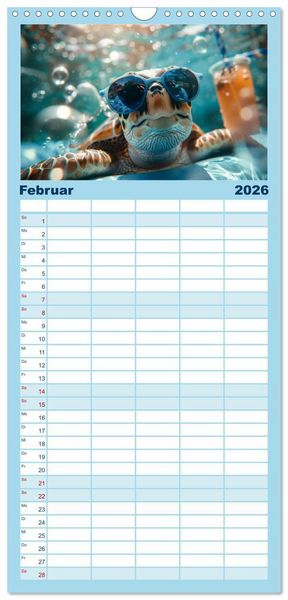 Produktbild: Familienplaner 2026 - Hei&szlig;er Sommer mit 5 Spalten (Wandkalender, 21 x 45 cm) CALVENDO