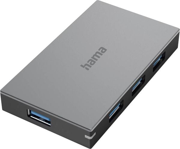 Hama 4 Port USB 3.0-Hub Grau