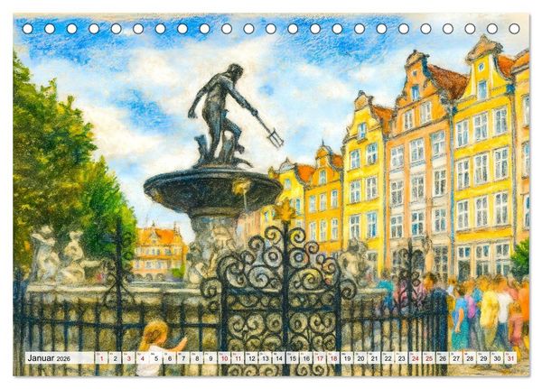 Produktbild: Danzig entdecken - Sehensw&uuml;rdigkeiten der polnischen Hansestadt (Tischkalender 2026 DIN A5 quer), CALVENDO Monatskalender