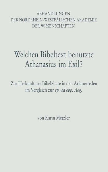 Produktbild: Welchen Bibeltext benutzte Athanasius im Exil?