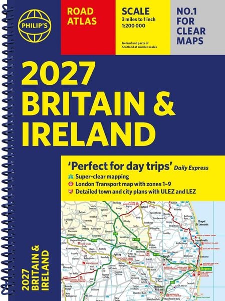 Produktbild: Philip's 2027 Road Atlas Britain & Ireland: Spiral A4 edition