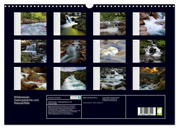 Produktbild: Wildwasser. Gebirgsb&auml;che und Wasserf&auml;lle (Wandkalender 2026 DIN A3 quer), CALVENDO Monatskalender