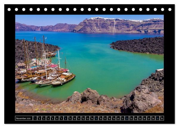 Produktbild: Kalimera Thira - Santorini, die sch&ouml;nste der Kykladen stellt sich vor (Tischkalender 2026 DIN A5 quer), CALVENDO Monatskalender