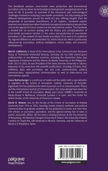 Produktbild: The Palgrave Handbook of Cross-Border Journalism