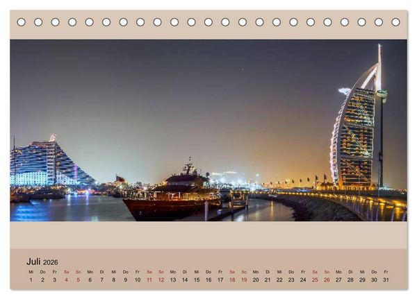 Produktbild: Impressions of Dubai 2026 (Tischkalender 2026 DIN A5 quer), CALVENDO Monatskalender