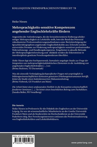 Produktbild: Mehrsprachigkeits-sensitive Kompetenzen angehender Englischlehrkr&auml;fte f&ouml;rdern