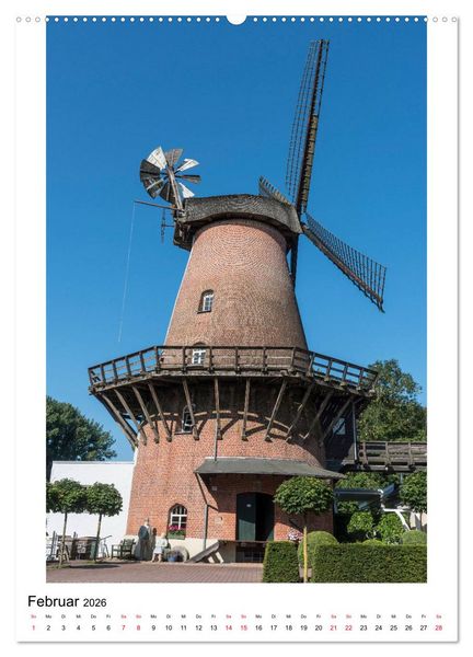 Produktbild: Historische Windm&uuml;hlen in Minden-L&uuml;bbecke (hochwertiger Premium Wandkalender 2026 DIN A2 hoch), Kunstdruck in Hochglanz