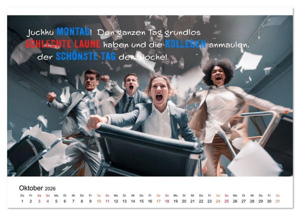 Produktbild: B&uuml;ro - Kaffee, Chaos, Kollegen (Tischkalender 2026 DIN A5 quer), CALVENDO Monatskalender