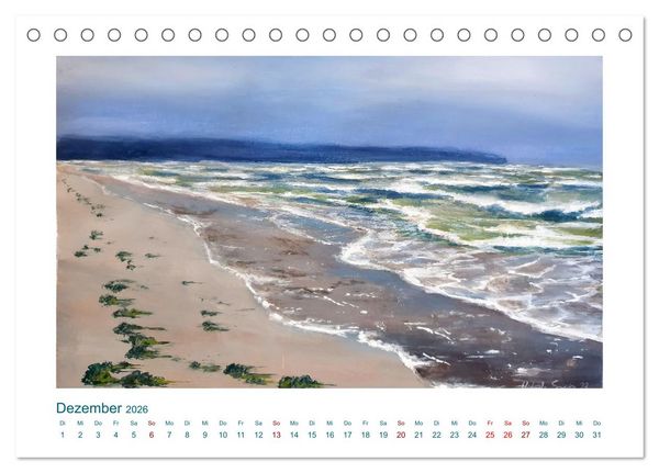 Produktbild: Wellenbrausen - Gemalte Wellen von Michaela Spreider (Tischkalender 2026 DIN A5 quer), CALVENDO Monatskalender
