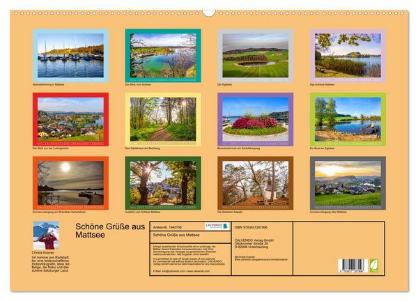 Produktbild: Sch&ouml;ne Gr&uuml;&szlig;e aus Mattsee (Wandkalender 2026 DIN A2 quer), CALVENDO Monatskalender
