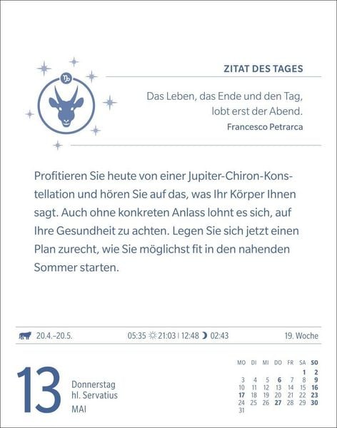 Produktbild: Steinbock Sternzeichenkalender 2027 - Tagesabrei&szlig;kalender - Ihr Horoskop f&uuml;r jeden Tag