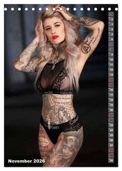 Produktbild: Beauty Tattoo Girls 2026 (Tischkalender 2026 DIN A5 hoch), CALVENDO Monatskalender