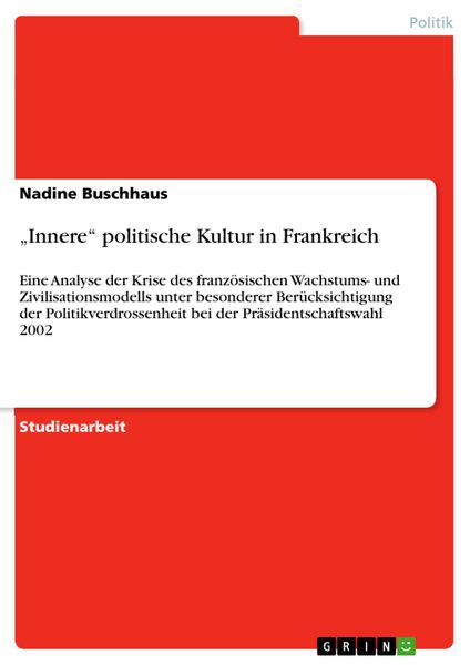 Produktbild: "Innere" politische Kultur in Frankreich