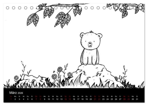 Produktbild: Bezaubernde Mini-Monster - Ein Ausmal-Kalender (Tischkalender 2026 DIN A5 quer), CALVENDO Monatskalender