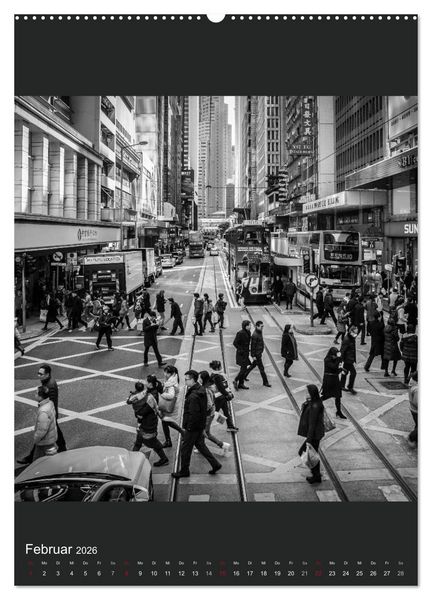 Produktbild: Hongkong schwarzwei&szlig; (hochwertiger Premium Wandkalender 2026 DIN A2 hoch), Kunstdruck in Hochglanz