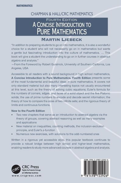 Produktbild: A Concise Introduction to Pure Mathematics