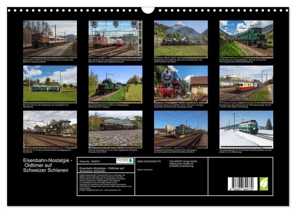 Produktbild: Eisenbahn-Nostalgie - Oldtimer auf Schweizer Schienen (Wandkalender 2026 DIN A3 quer), CALVENDO Monatskalender