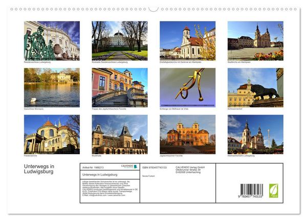 Produktbild: Unterwegs in Ludwigsburg (hochwertiger Premium Wandkalender 2026 DIN A2 quer), Kunstdruck in Hochglanz