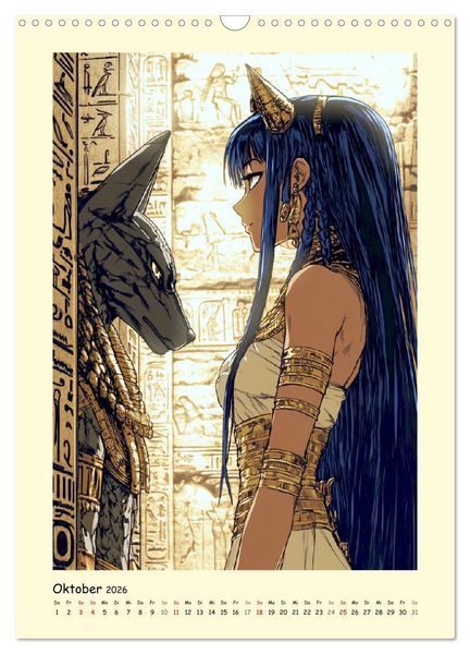Produktbild: Im alten &Auml;gypten. Manga-M&auml;dchen im Pharaonenland (Wandkalender 2026 DIN A3 hoch), CALVENDO Monatskalender