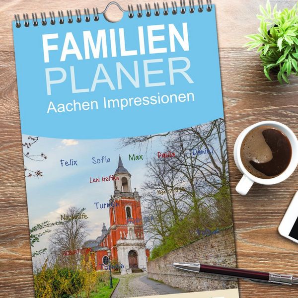 Produktbild: Familienplaner 2026 - Aachen Impressionen mit 5 Spalten (Wandkalender, 21 x 45 cm) CALVENDO