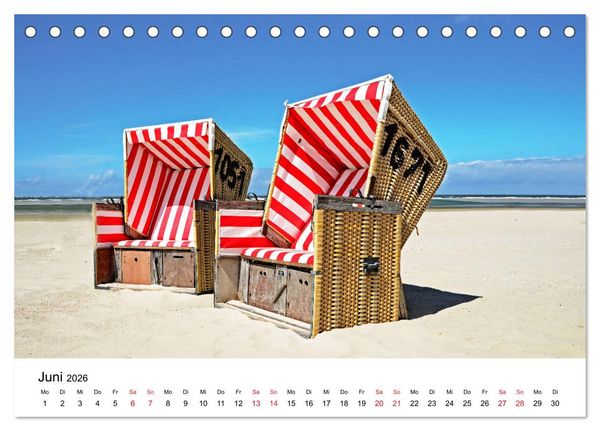 Produktbild: Langeoog - Sommer, Sonne, Strand (Tischkalender 2026 DIN A5 quer), CALVENDO Monatskalender