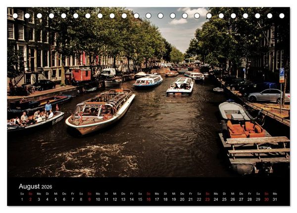 Produktbild: psychadelic Amsterdam - Stadtansichten zwischen Tag und Traum (Tischkalender 2026 DIN A5 quer), CALVENDO Monatskalender